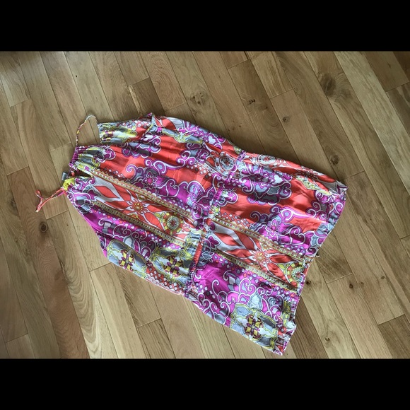 Alex & Trixie 🌸Summer Print Silk Dress/Tunic szM - Picture 3 of 4